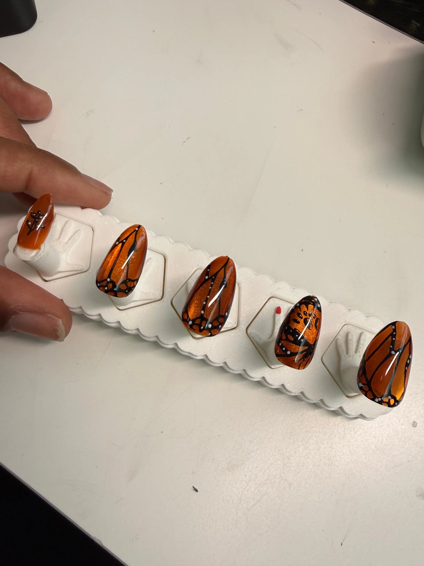 Monarch Butterfly style press ons