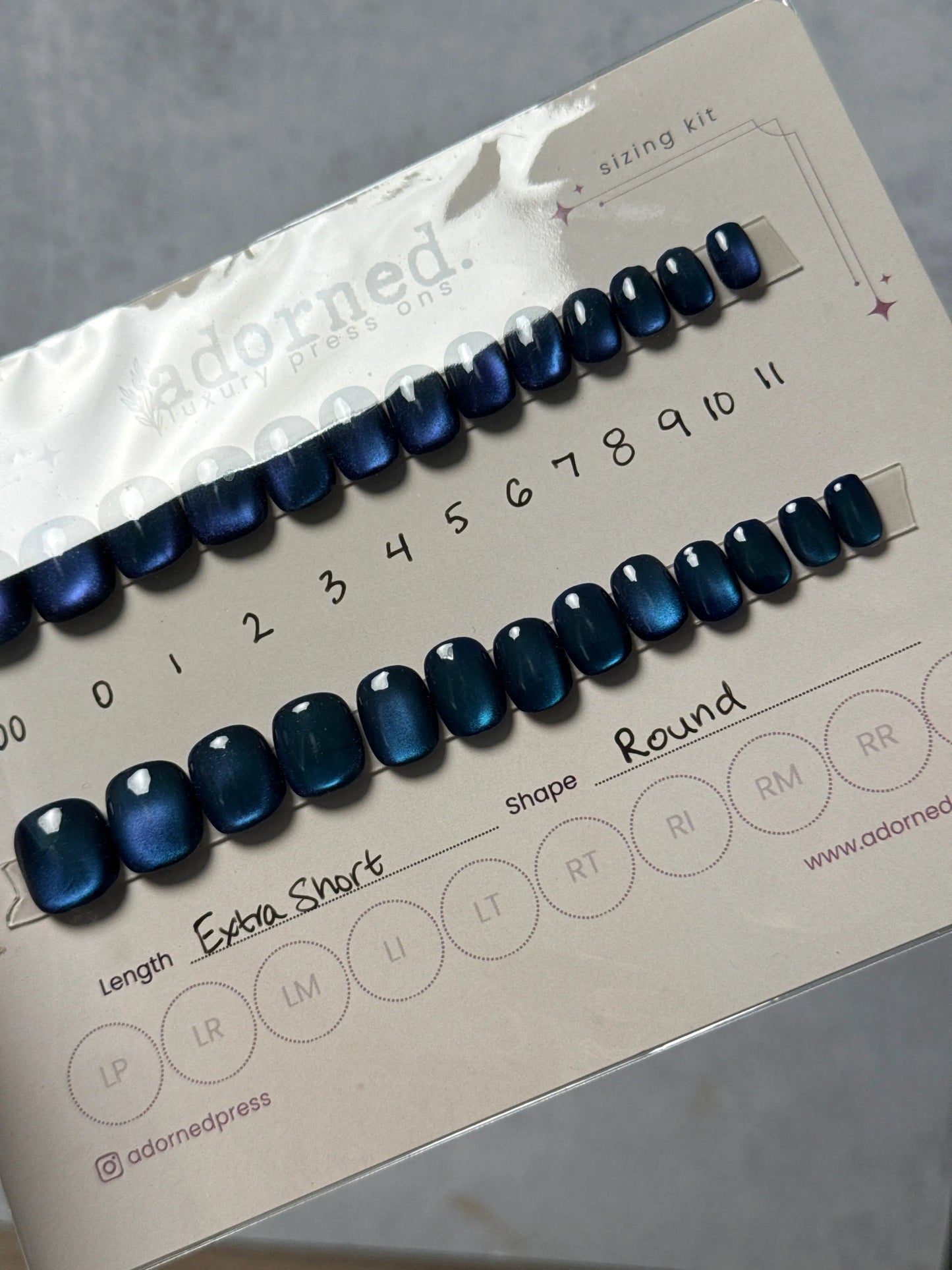 Sea Blue Cateye - Wearable Sizing Kit