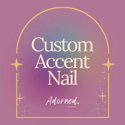 Pink swirl multicolor graphic reads Accent Nail