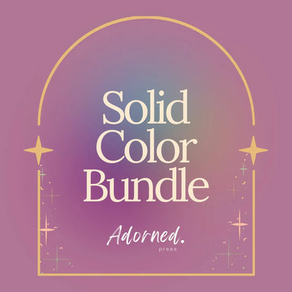 Pink swirl multicolor graphic reads Solid Color Bundle