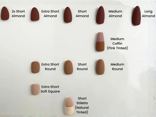 Adorned Press Shape/Length Chart
